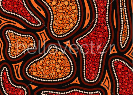 Aboriginal dot art vector background.