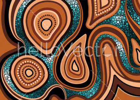 Illustration based on aboriginal style of dot background.