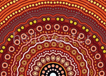 Illustration based on aboriginal style of dot  background.