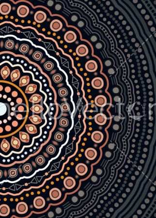 Illustration based on aboriginal style of dot  background.