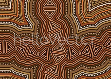 Illustration based on aboriginal style of dot  background. Connection concept