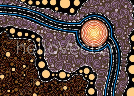 Illustration based on aboriginal style of background.