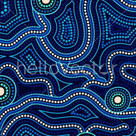 Illustration based on aboriginal style of dot background.