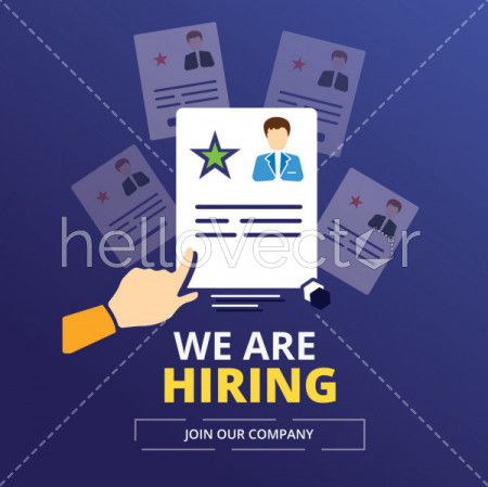 Business hiring and recruiting concept banner background illustration.