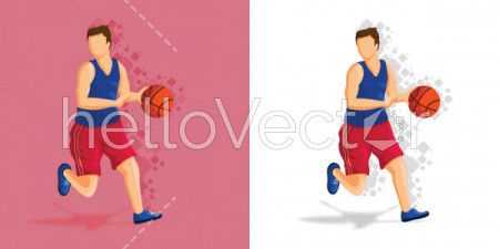 Basketball player Illustration with ball - Sports concept