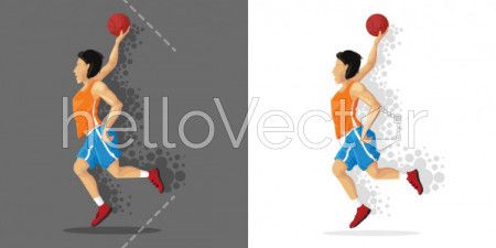 Basketball player Illustration with ball - Sports concept