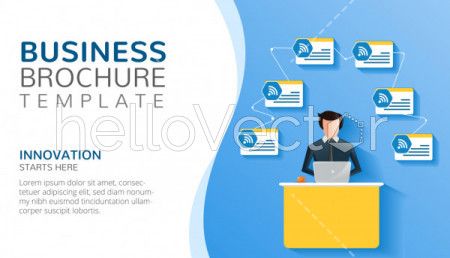 Business brochure template with text - Vector illustration