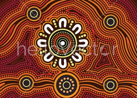 Aboriginal dot art vector background