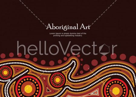 Aboriginal art vector banner with text.