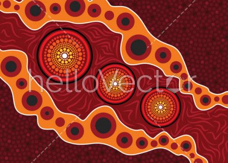 Illustration based on aboriginal style of background.