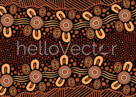 Illustration based on aboriginal style of background.