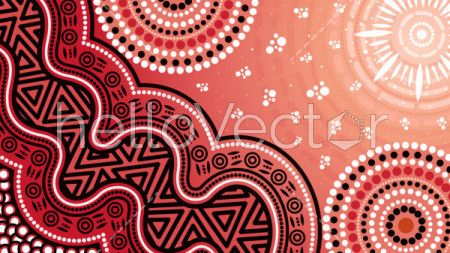 Illustration based on aboriginal style of dot background.