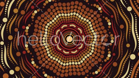 Illustration based on aboriginal style of background.