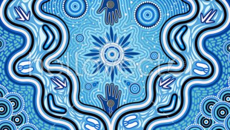 Illustration based on aboriginal style of background.