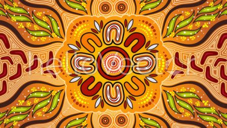 Illustration based on aboriginal style of background.