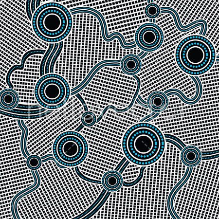 Aboriginal art vector background.