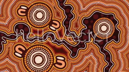 Aboriginal dot art vector background.