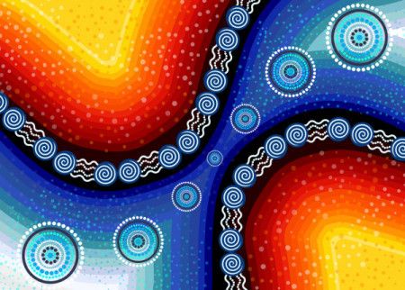 Illustration based on aboriginal style of background