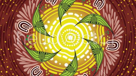 Illustration based on aboriginal style of background.