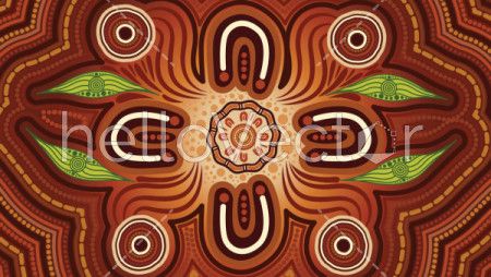 Illustration based on aboriginal style of background.