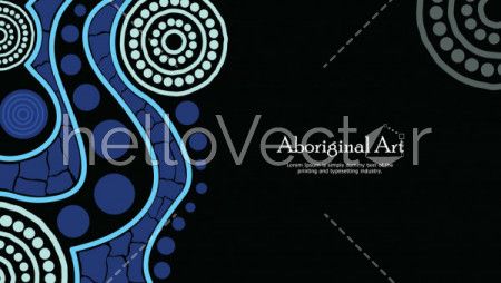 Aboriginal dot art vector banner with text.