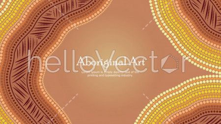 Aboriginal dot art vector banner with text.