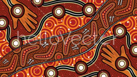 Illustration based on aboriginal style of background.