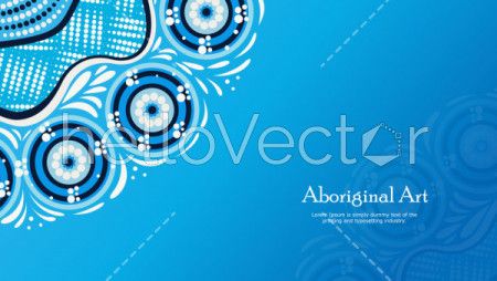 Aboriginal dot art vector banner with text.