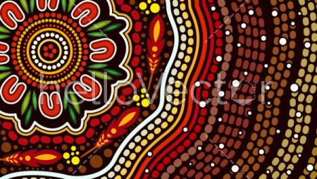 Illustration based on aboriginal style of dot background.