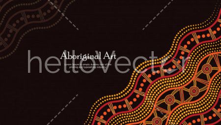 Aboriginal dot art vector banner with text.