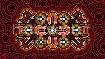 Illustration based on aboriginal style of background.