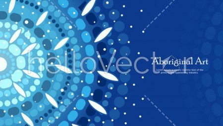 Aboriginal dot art vector banner with text.