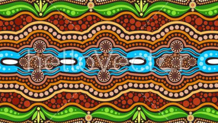 Illustration based on aboriginal style of background.