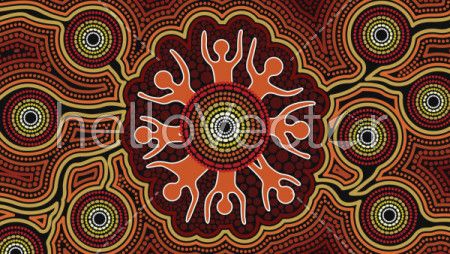 Illustration based on aboriginal style of background.