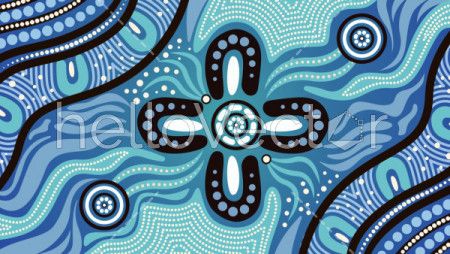 Illustration based on aboriginal style of background.