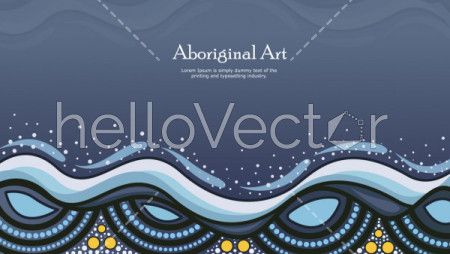 Aboriginal dot art vector banner with text.