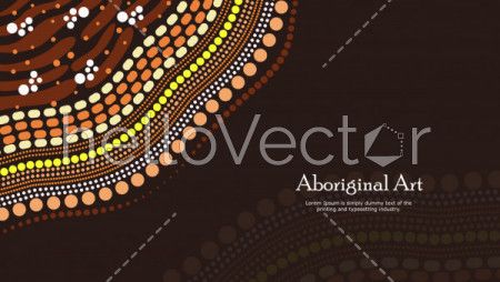 Aboriginal dot art vector banner with text.