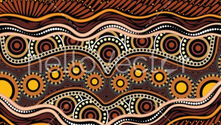 Illustration based on aboriginal style of background.