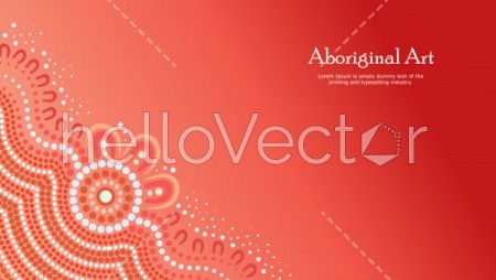 Aboriginal dot art vector banner with text.