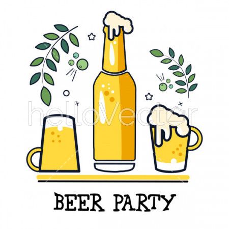 Beer banner graphic - Vector illustration