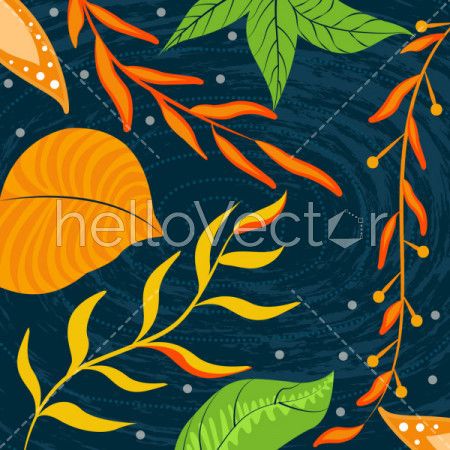 Abstract vector floral leaves background