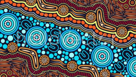 Illustration based on aboriginal style of background.