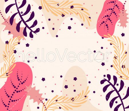 Abstract vector floral leaves background