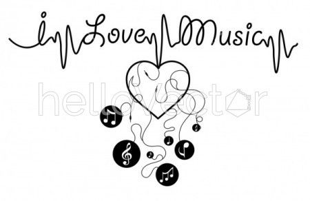 I love music - Vector graphic