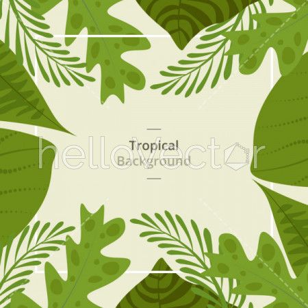 Abstract vector floral leaves banner background