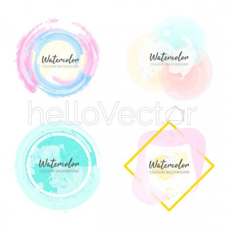 Abstract watercolor stains collection - Vector illustration