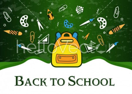 Back to school web banner - vector illustration