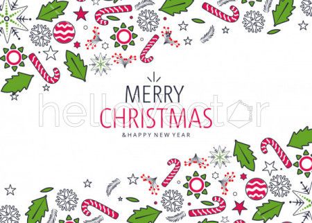 Christmas background banner with different decorations