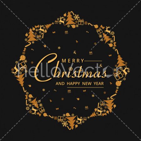 Merry Christmas sticker vector design