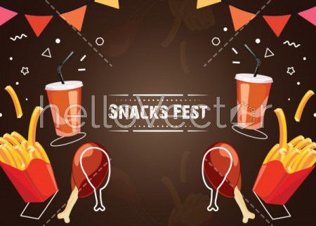 Fast food vector banner background.